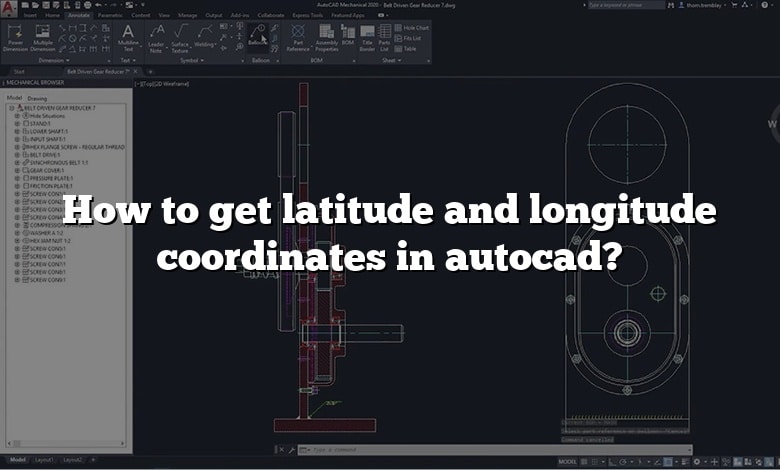 How to get latitude and longitude coordinates in autocad?