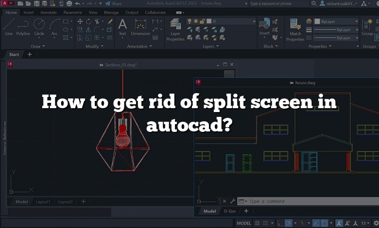 How to get rid of split screen in autocad?
