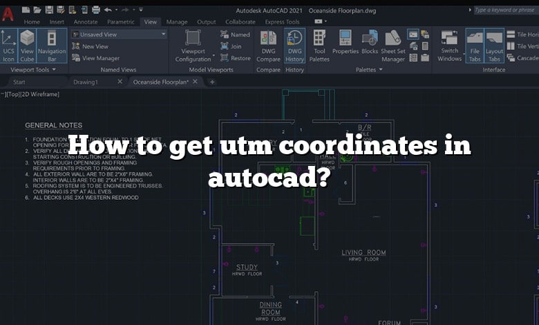 How to get utm coordinates in autocad?