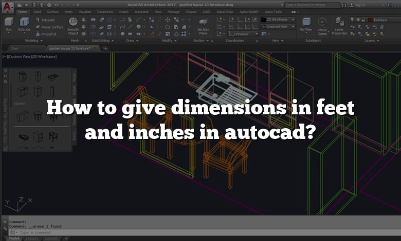 How to give dimensions in feet and inches in autocad?