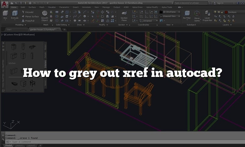 How to grey out xref in autocad?