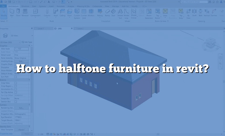 How to halftone furniture in revit?