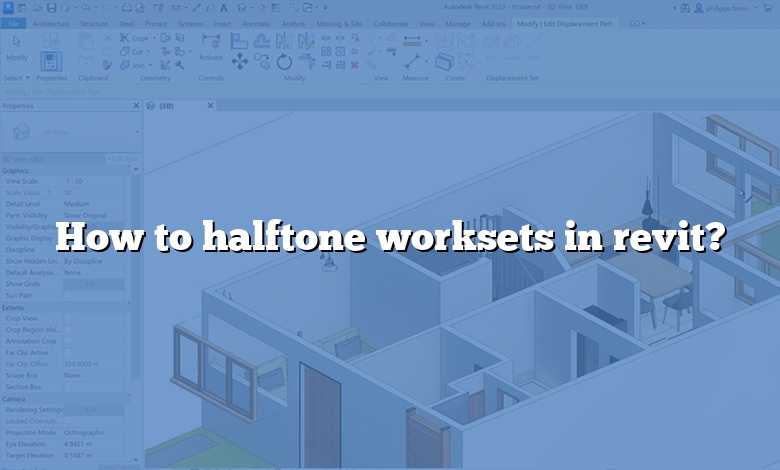 How to halftone worksets in revit?