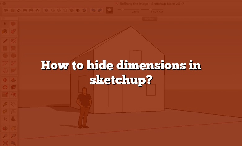 How to hide dimensions in sketchup?