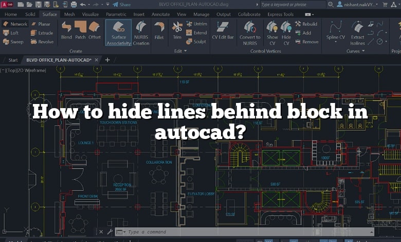 How to hide lines behind block in autocad?