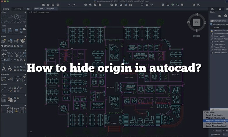 How to hide origin in autocad?
