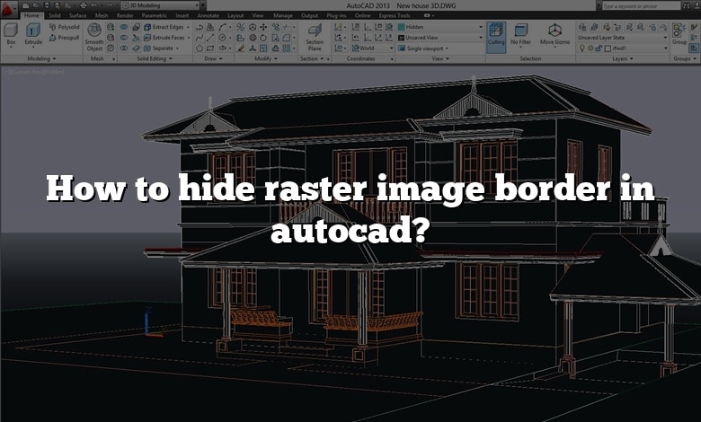 How to hide raster image border in autocad?