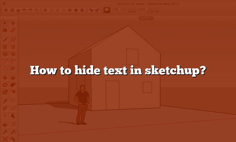 How to hide text in sketchup?