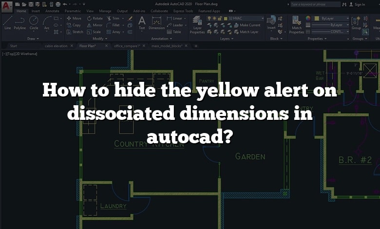 How to hide the yellow alert on dissociated dimensions in autocad?