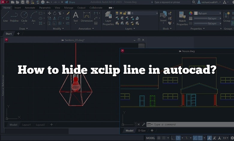 How to hide xclip line in autocad?