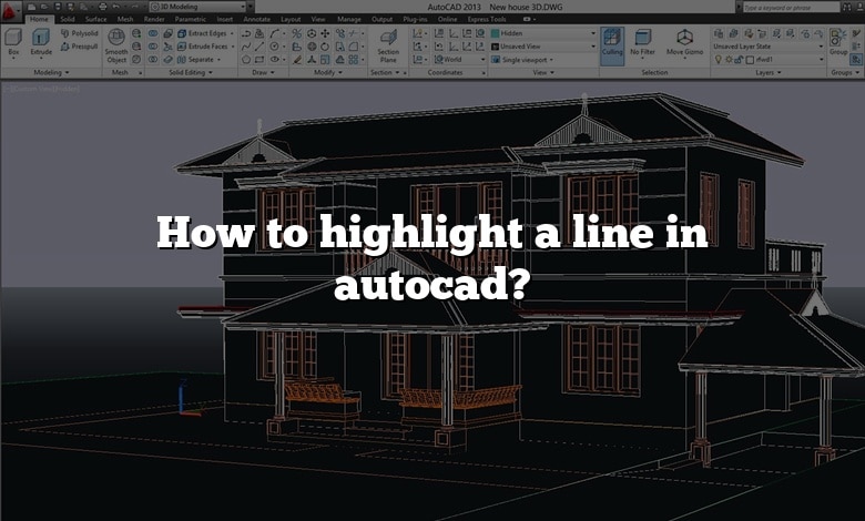 How to highlight a line in autocad?