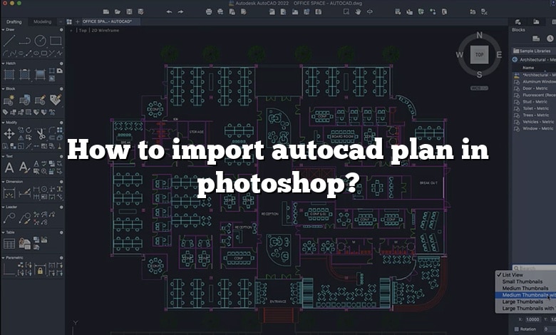How to import autocad plan in photoshop?