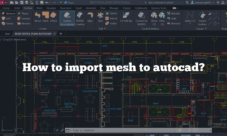 How to import mesh to autocad?