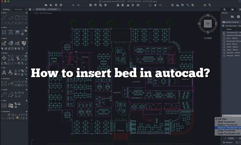 How to insert bed in autocad?