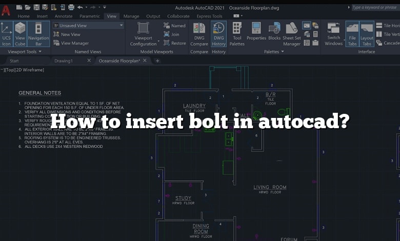 How to insert bolt in autocad?