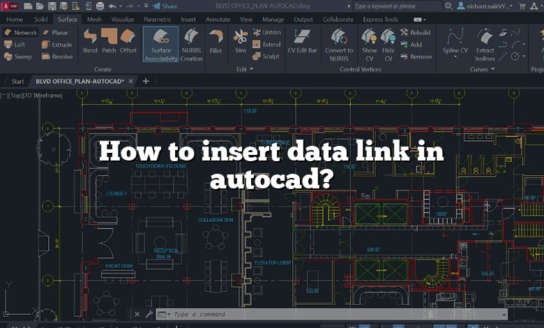 How to insert data link in autocad?
