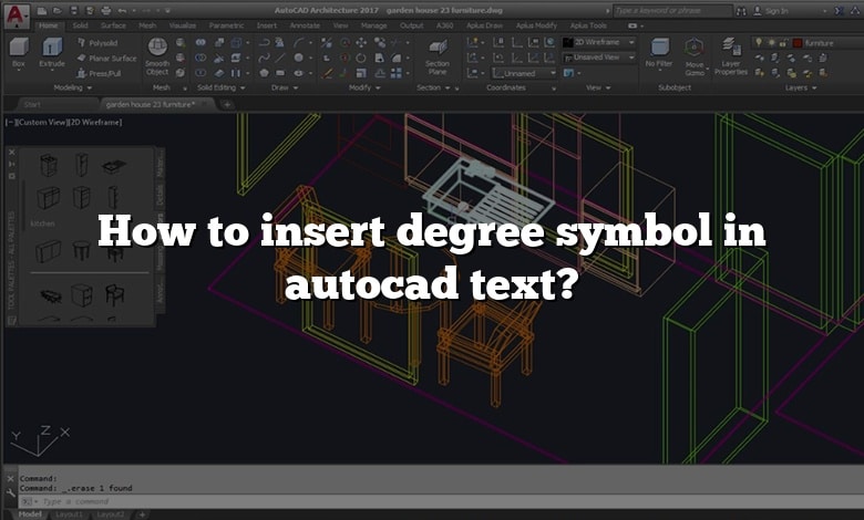 How to insert degree symbol in autocad text?