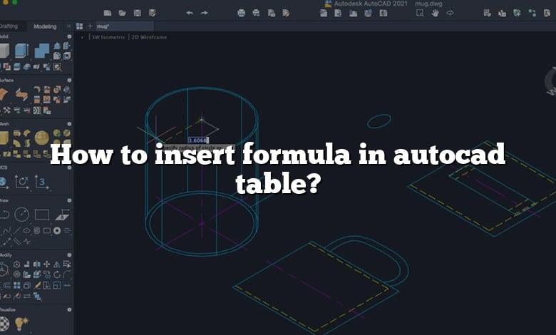 How to insert formula in autocad table?
