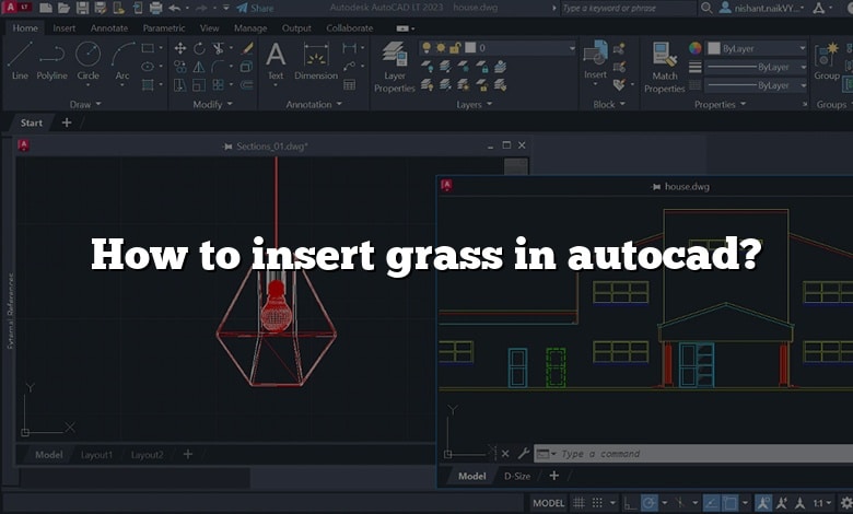 How to insert grass in autocad?