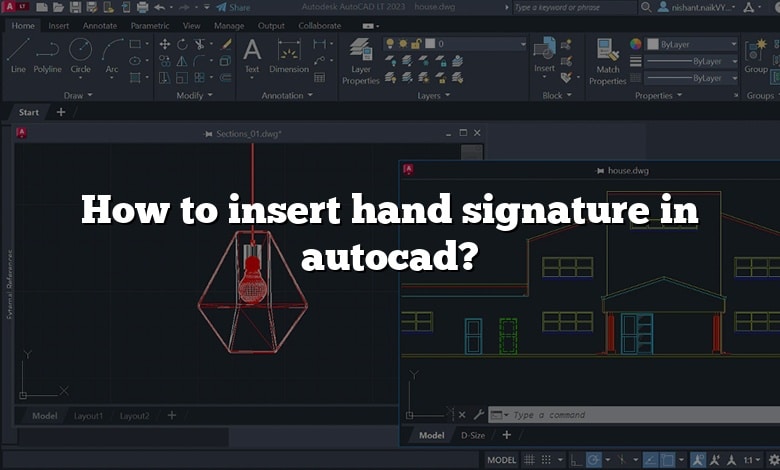 How to insert hand signature in autocad?