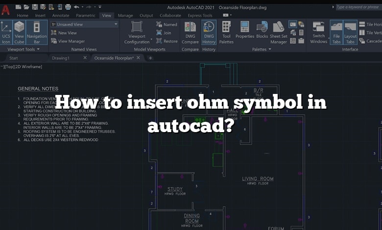 How to insert ohm symbol in autocad?