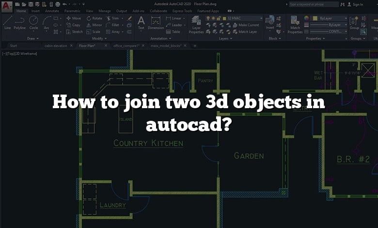 How to join two 3d objects in autocad?