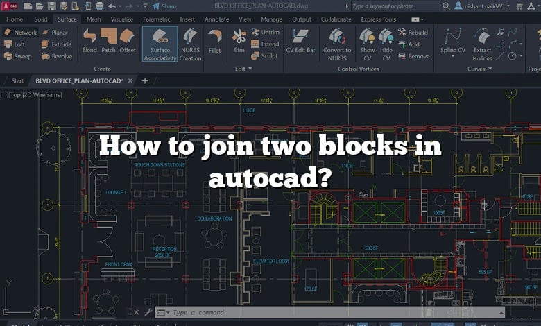 How to join two blocks in autocad?