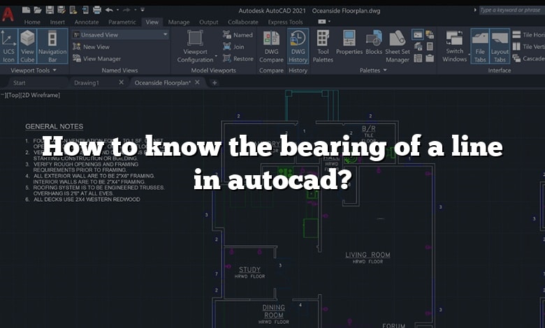 How to know the bearing of a line in autocad?