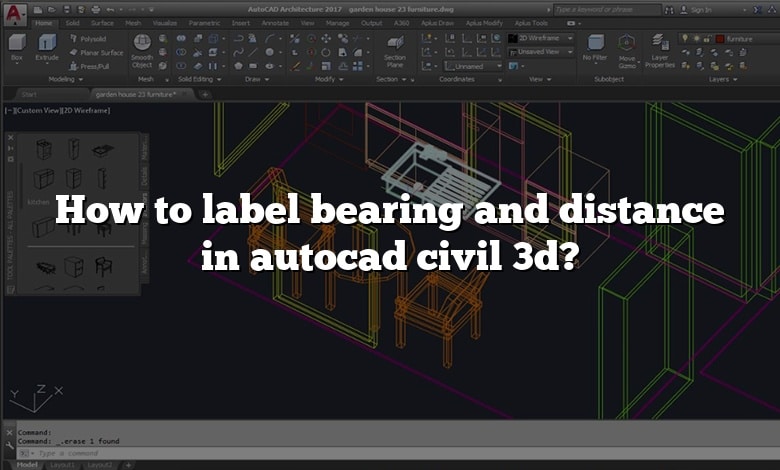 How to label bearing and distance in autocad civil 3d?