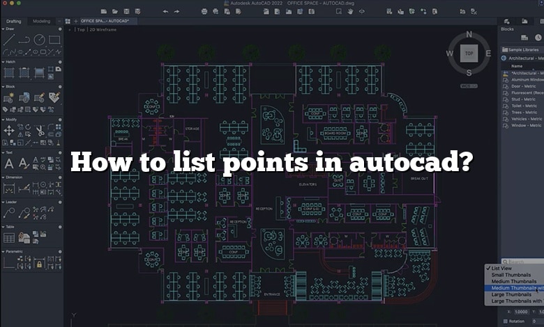 How to list points in autocad?