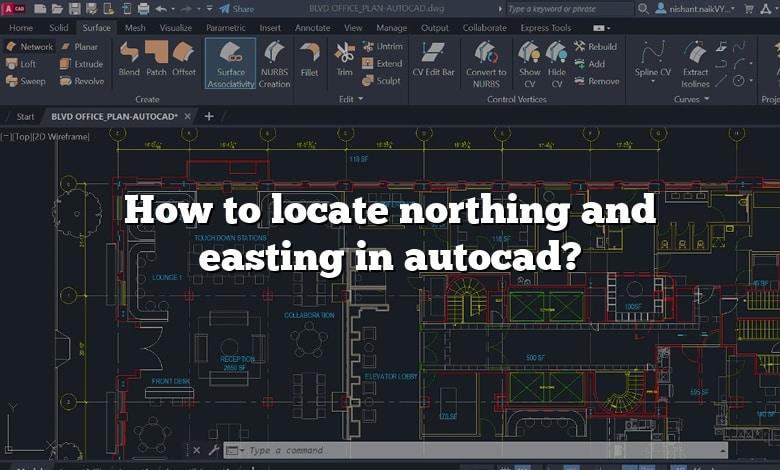 How to locate northing and easting in autocad?