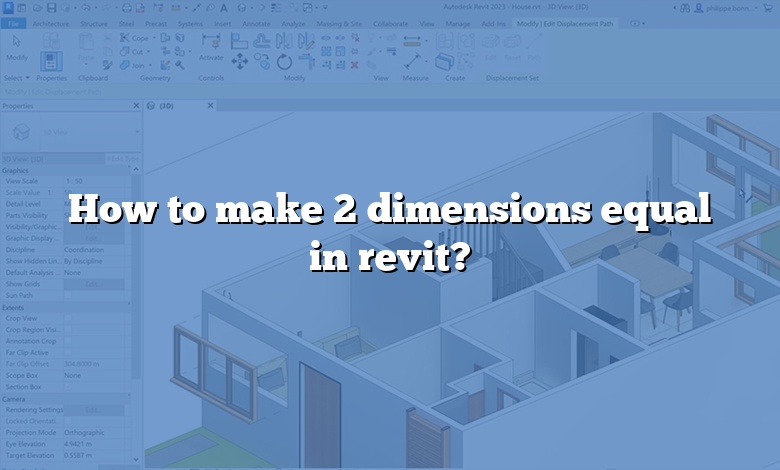 How to make 2 dimensions equal in revit?