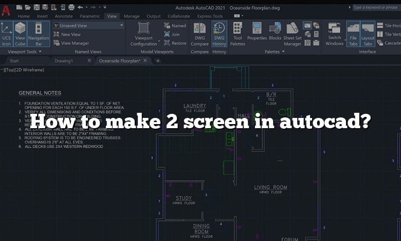 How to make 2 screen in autocad?
