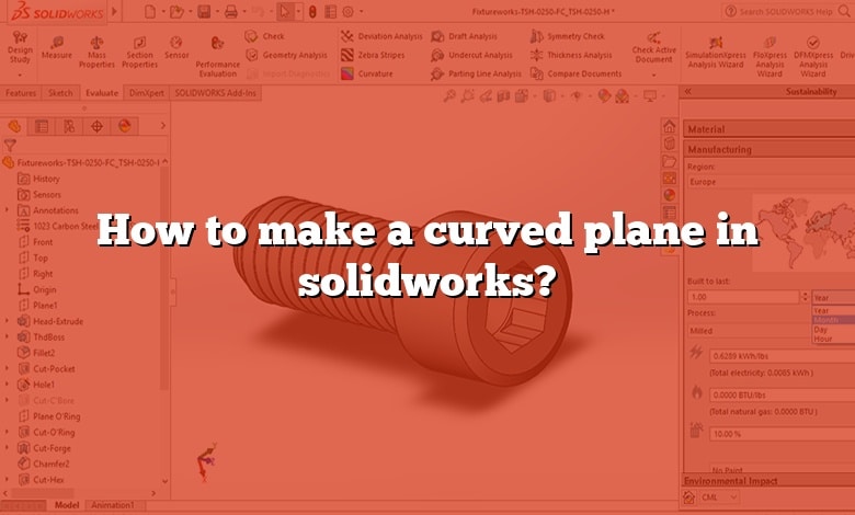How to make a curved plane in solidworks?