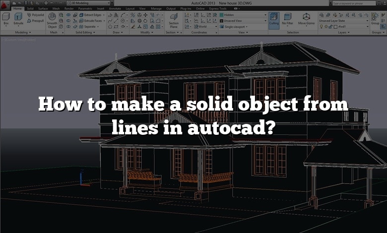How to make a solid object from lines in autocad?