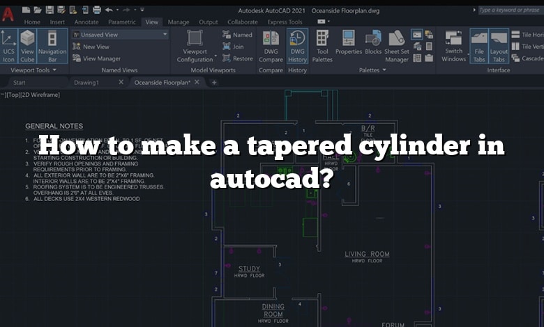 How to make a tapered cylinder in autocad?