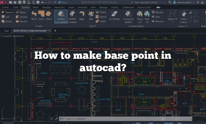 How to make base point in autocad?