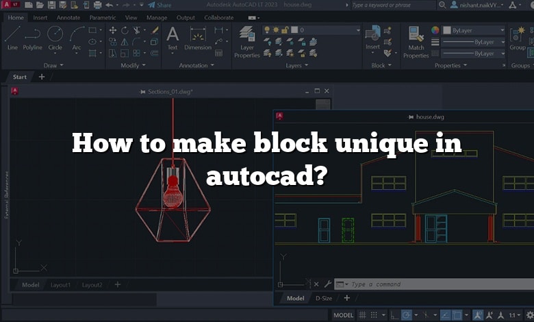 How to make block unique in autocad?