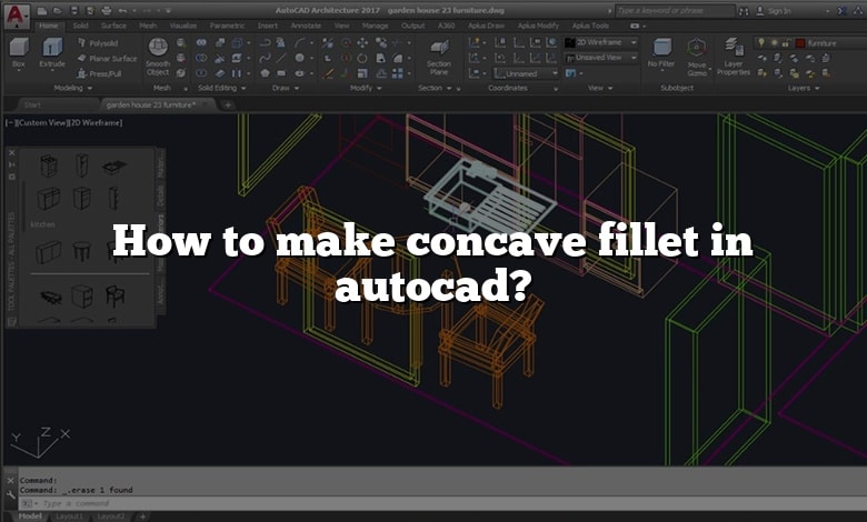 How to make concave fillet in autocad?