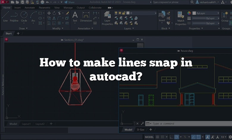How to make lines snap in autocad?