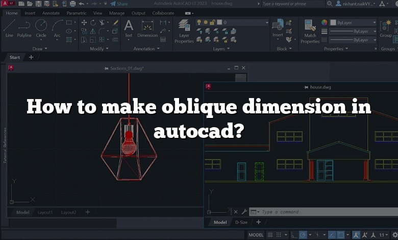 How to make oblique dimension in autocad?