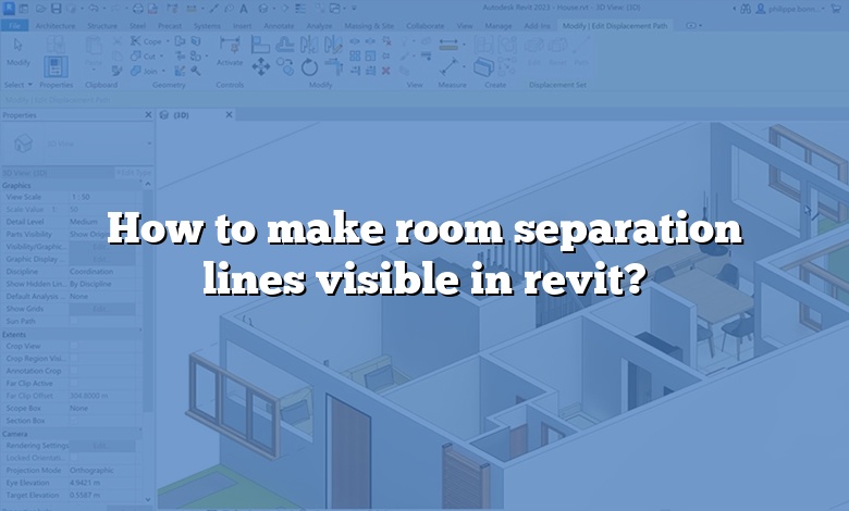 How to make room separation lines visible in revit?
