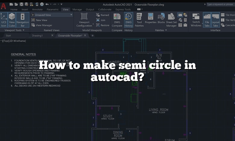 How to make semi circle in autocad?