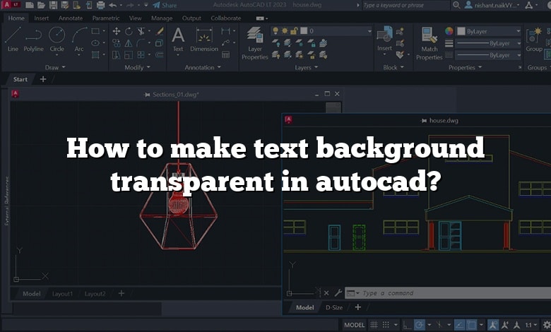 How to make text background transparent in autocad?