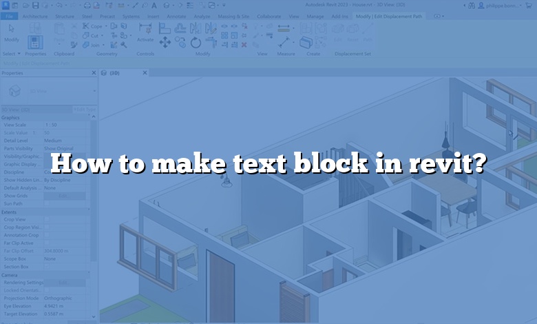 How to make text block in revit?