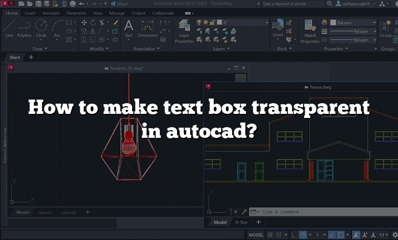 How to make text box transparent in autocad?