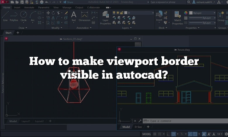 How to make viewport border visible in autocad?