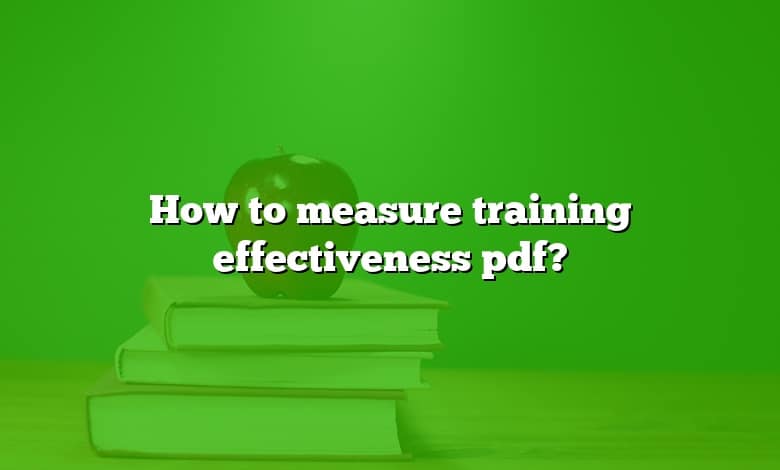 How to measure training effectiveness pdf?