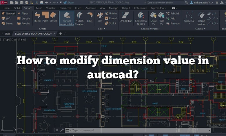 How to modify dimension value in autocad?