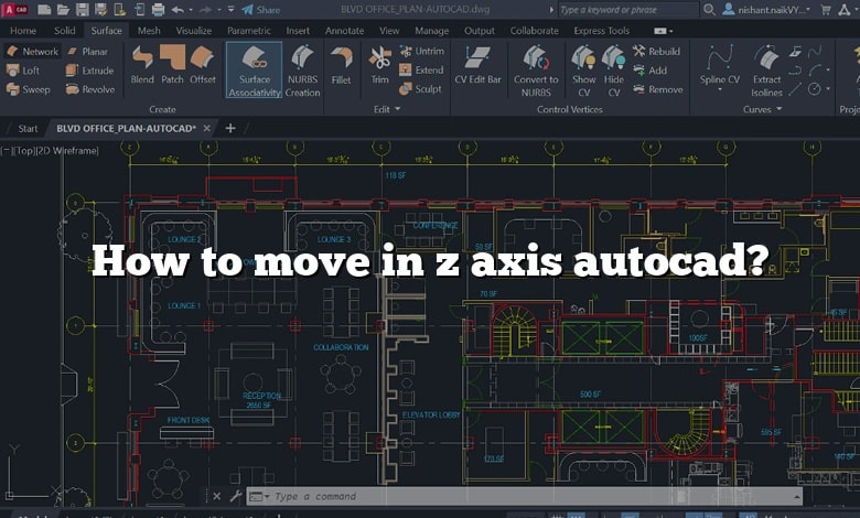 How to move in z axis autocad?